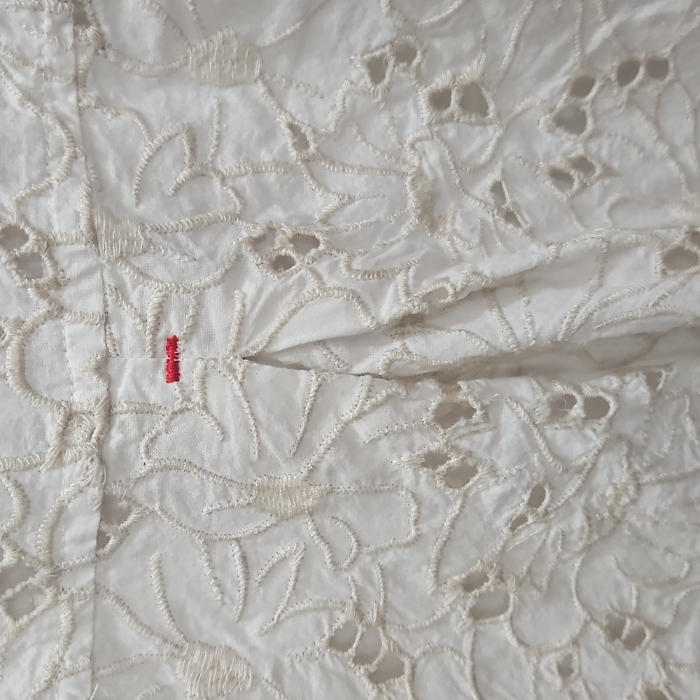 Maeve By Anthropologie White Sonnie Eyelet Tunic Mini Shift Dress Sz Med - Picture 10 of 10
